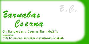 barnabas cserna business card